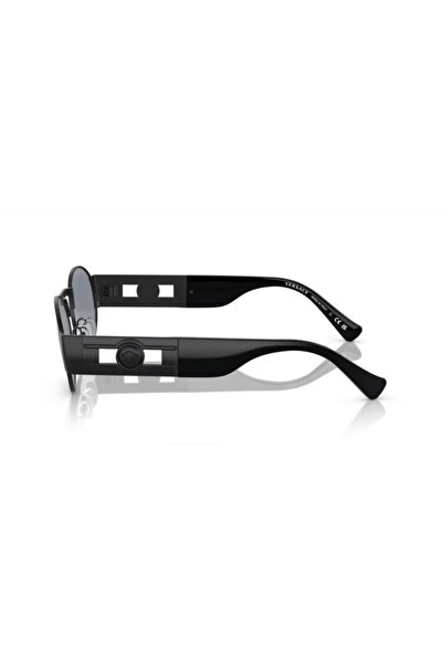 Versace 2264 1261/1 56 Unisex Oval Black Metal Sunglasses