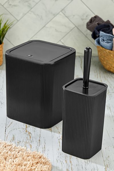 Homie Square Bathroom Set - Line 2, Trash Can and Wc Brush