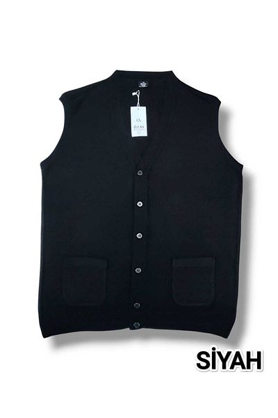 Özay Daddy Wool Vest with Pocket, Straight,Normal and Large Size Licra Original Top Quality Product