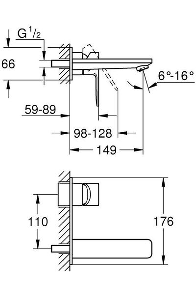 Grohe Lineare Two Holes Sink Faucet M-size - 19409al1