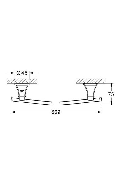 Grohe Grandera Long Towel Holder 600 Mm Bathroom Accessory -40629000