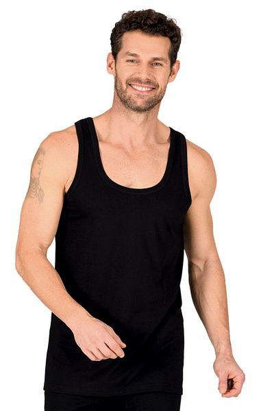 ÖZKAN underwear Men's Rib Knitted Undershirt - Pack of 5, 100% Cotton, Stretchy and Comfortable Thick Sling