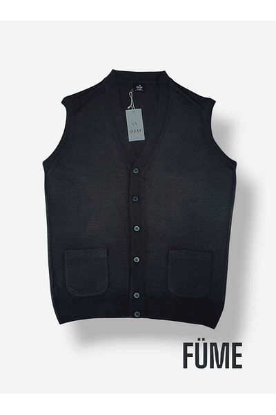 Özay Daddy Wool Vest with Pocket, Straight,Normal and Large Size Licra Original Top Quality Product