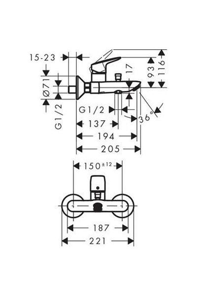 Hansgrohe Logis Single Handle Applique Bathroom Faucet 71400000