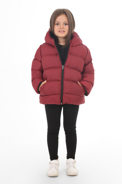 Montstop Palton și palton de iarnă pentru fete, din lână, cu glugă, impermeab...