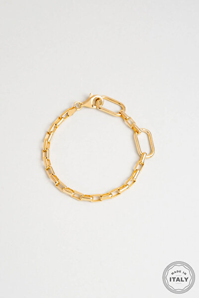 So CHIC... İtalyan 18 Ayar Sarı Altın Kaplama Gümüş Bileklik