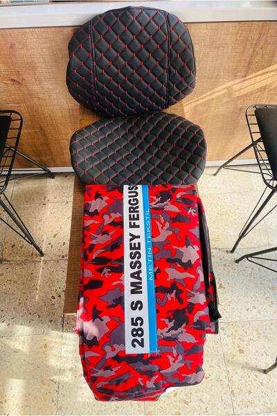 metingiyim MASSEY FERGUSON 255 TURBO DÜZ KIRMIZI BRANDA DERİ KOLTUK KILIFI