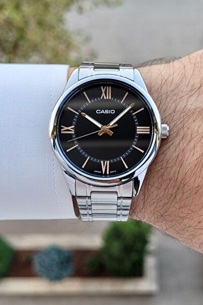 Casio Silver Color Men's Wristwatch with Black Cord