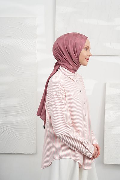 ARMANDA Italian Jacquard Lacquard Pattern Shal - Rose