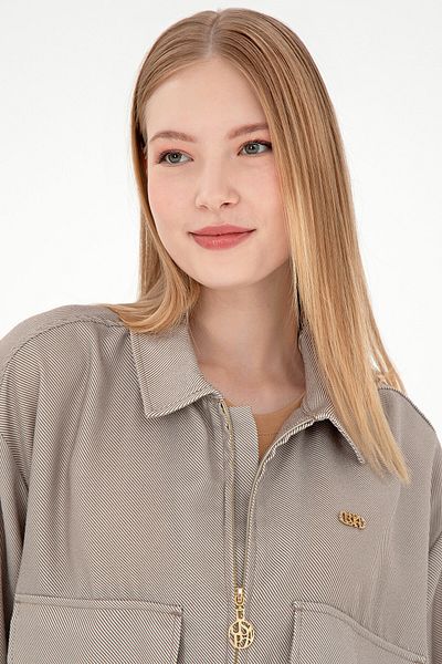 U.S. Polo Assn. Women's Camel Long Sleeve Shirt 50292906 -Vr015