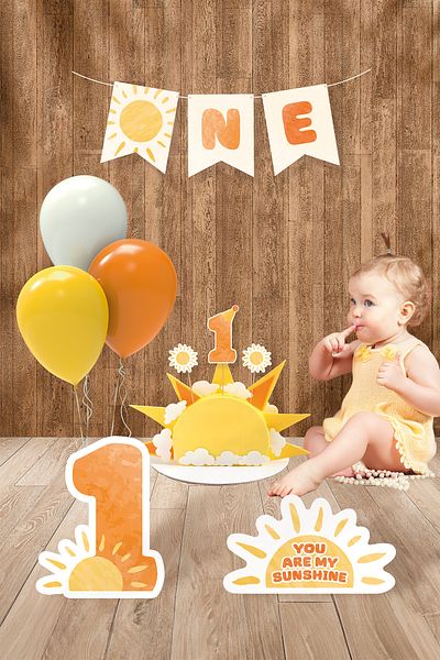 Hey Parti Sun Themed 1 Year Birthday Party Set