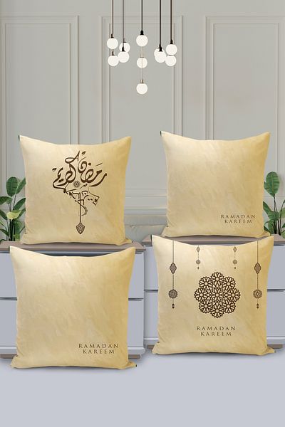 Filamente Set de huse de pernă cu model special Ramadan din 4 piese - imprimate digital pe două fețe