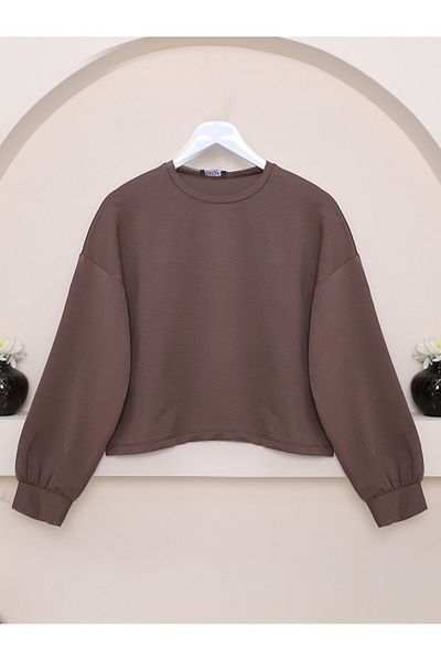 Modamorfo 2-fädiger, übergroßer Crop-Sweat