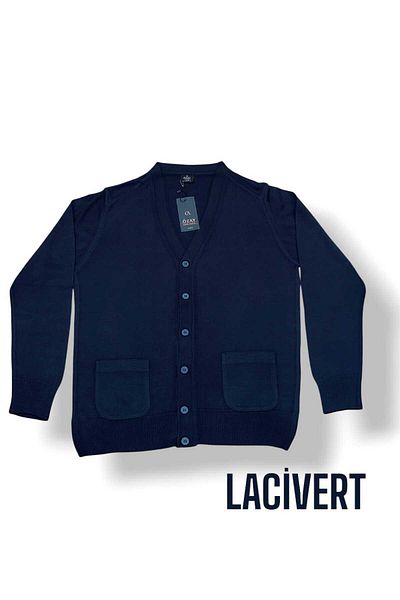 Özay Dad Wool Cardigan with Pocket, Straight, Normal and Large Size Original Top Quality Product