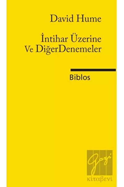 Biblos Kitabevi Intihar Üzerine Ve Diğer Denemeler