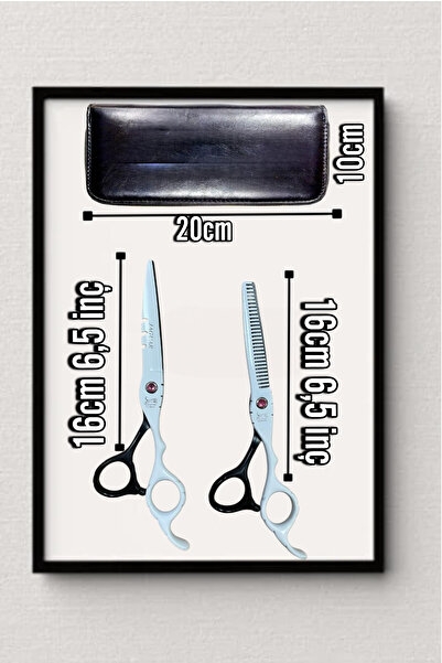 ESENLİWE 3 Parça Jaguar Deri Çantalı Boncuk Desenli Kuaför Berber İmaj Saç Kesim Makas Seti