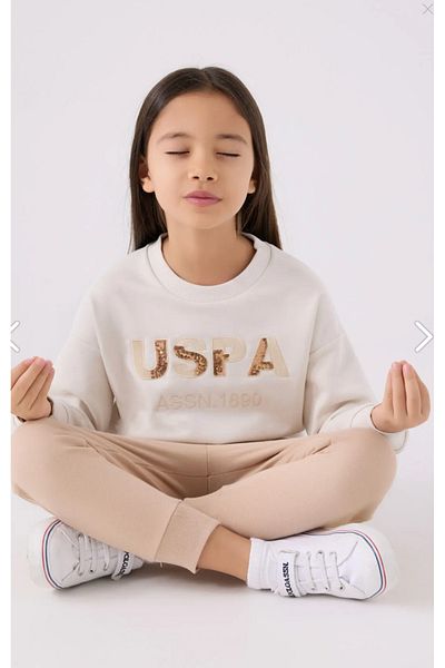 U.S. Polo Assn. Κορίτσι, Αδειοδοτημένο Μπεζ, Σετ αθλητικής φόρμας