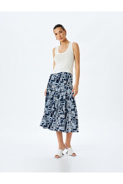 Koton Fusta midi oversize plisată groasă cu model