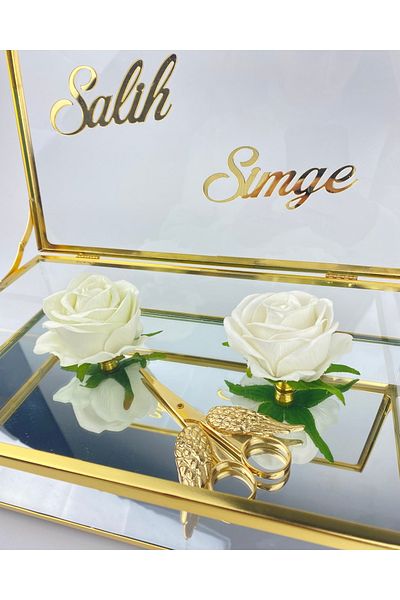 CyzHome Elm Glass Box Promise Engagement Tray