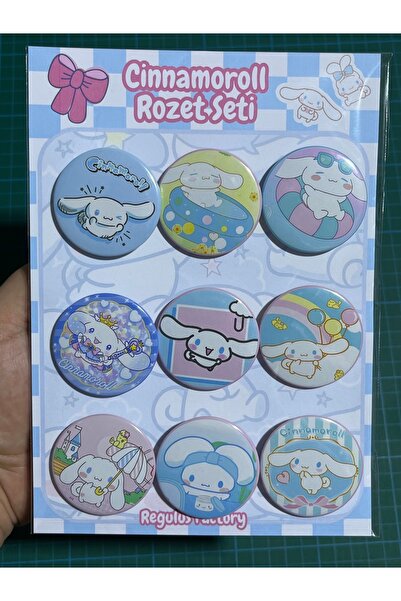 Cuppy Box Cinnamoroll Karakterleri Rozet Seti 9 Adet 44mm