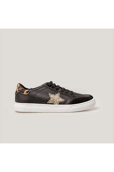 Merli&Rose Tenis Star pentru damă |   negru-leopard-aur