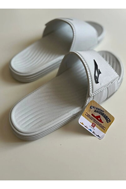 GEZER Erkek Kaymaz Terlik Balkon Plaj Havuz Islak Zemin Terliği Kartal Beyaz