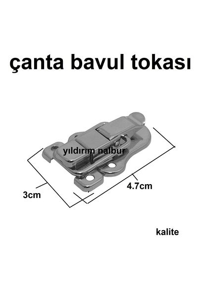 Yıldırım 2 Pieces Bag Buckle Suitcase Lock Cabinet Lock Latched Lock Nickel Color