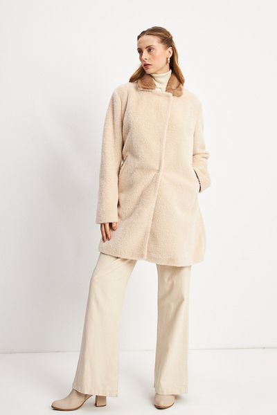 Trenç Plus Size Trench Fur Coat 7045