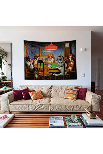 The Lucid Lab Dogs Playing Poker Duvar Örtüsü - 100 cm x 135 cm