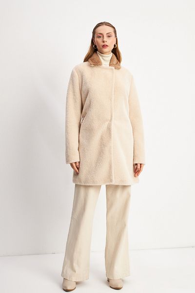 Trenç Plus Size Trench Fur Coat 7045