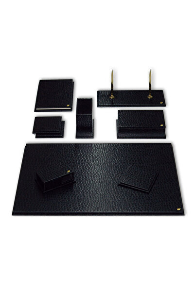 Tabac Sorty Faux Leather Desk Set Black /