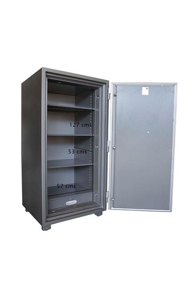 Mahmayi SecurePlus 150 Fire Safe with Dial and Key - W75cm x D71.9cm x H150cm (Grey) (Key + Key)