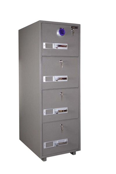 Mahmayi Secureplus 680-4DK Central Locking Dial Mechanism 4 Drawer Fire Filing Cabinet - Grey