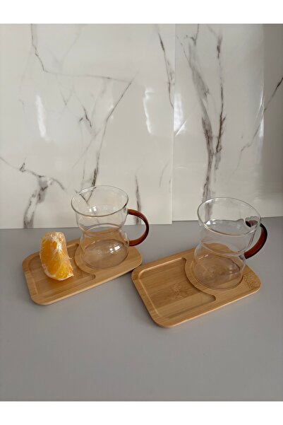 SEVEN7 2li Bambu Altlık ve Çay Bardağı 4parça 240ml