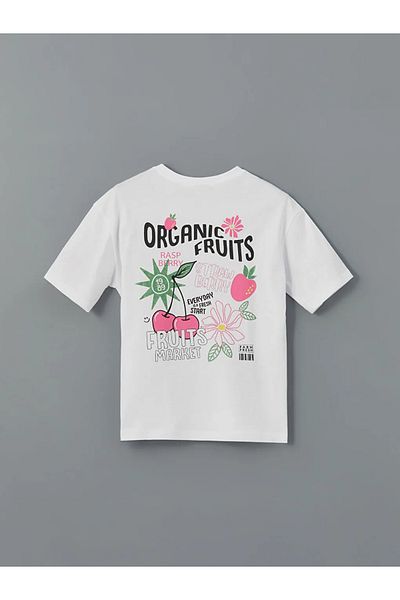 LC Waikiki Lcw Kids White Crew Neck Girls T-Shirt