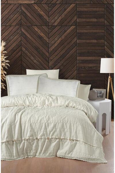 Luoca Patisca Armürlü İpliği Boyalı Saten Nevresim Takımı Elodıe