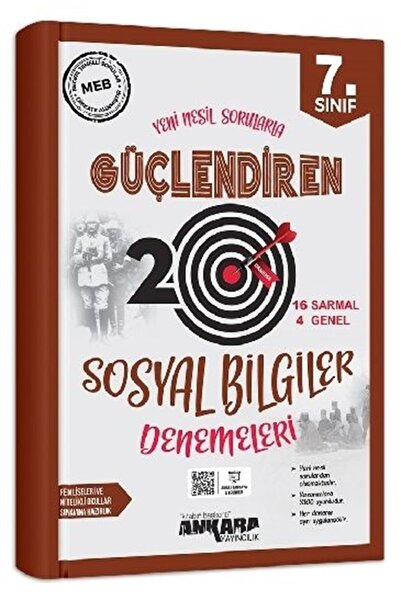 Ankara Yayıncılık 7. Sınıf Güçlendiren Sosyal Bilgiler 20 Deneme Sınavı