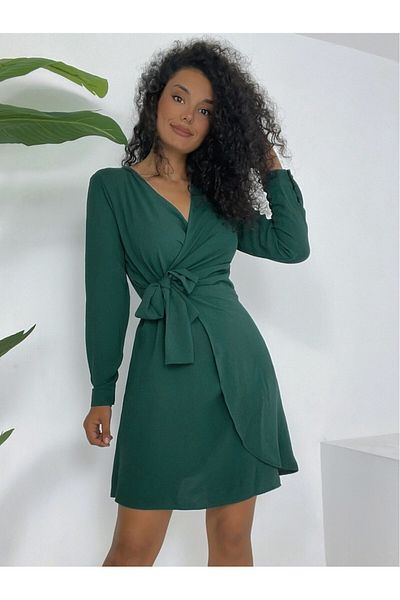 Modamorfo Φόρεμα Frilly με διπλό στήθος με γραβάτα στον λαιμό