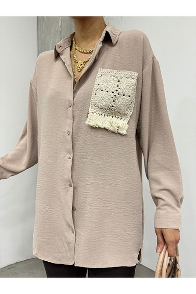 Modamorfo Gestricktes Ayrobin-Hemd mit Taschen und Knöpfen