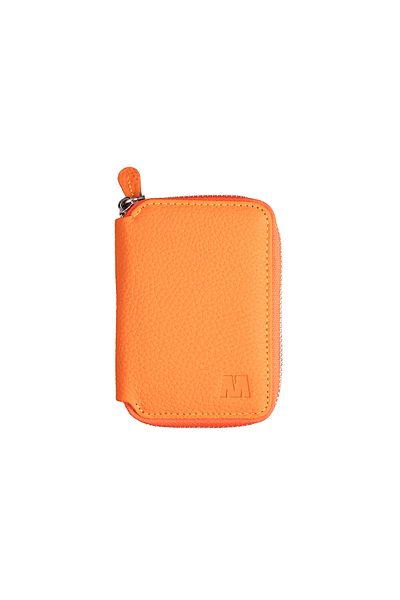Deriza Lotus 1616 - Unisex Γνήσιο Δερμάτινο Πορτοφόλι με φερμουάρ πορτοκαλί