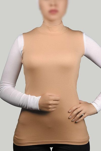 Altobeh Body organic fără mâneci cu gât țesut Lycra pentru femei