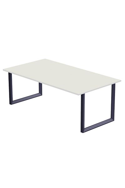 Mahmayi Dec 136 BLK Wooden Dining Table Loop-Leg, 6-Seater for Kitchen-140cm, Premium White