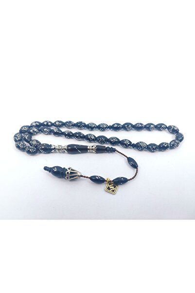 İskeçe Tesbih Halil Hilmi Usta Eseri 925 Ayar Gümüş Nakkaş Gümüş Çakımlı Kuka...