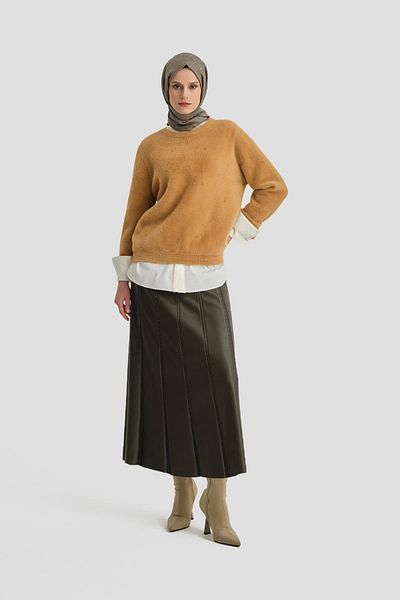 Armine 24kd2806 Μοντέλο Camel πουλόβερ - Λεπτομέρεια από πέτρα
