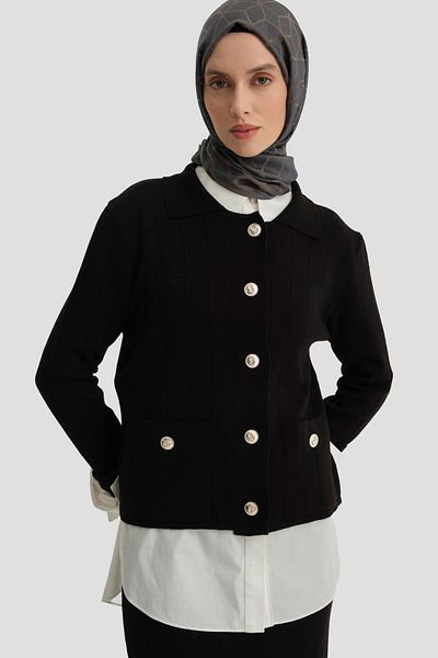 Armine Black Knitwear Set - 24Kd4204 Model
