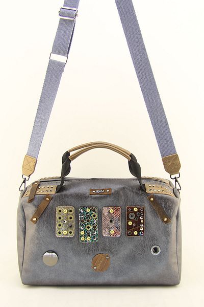 HNB Women's Anthracite Stone Cylinder Casual Shoulder Bag