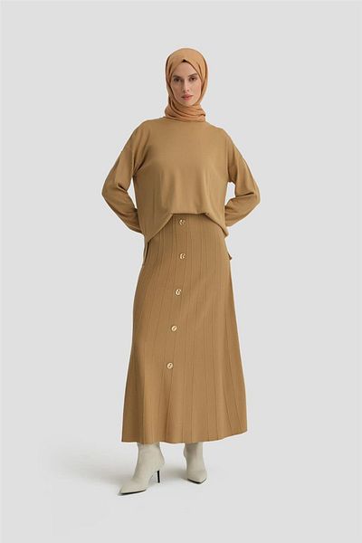 Armine Tan Knitwear Set - 24Kd2001 Model