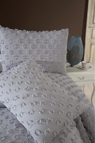 Çeyiz Diyarı Gray Dowry Land Conical 3-Piece Double Pique Set