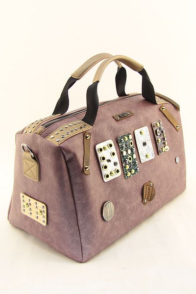 HNB Women's Plum Stone Cylinder Casual Shoulder Bag