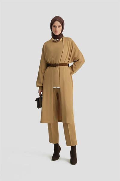 Armine 24Kd2004 Model Three Piece Knitwear Set - Tan